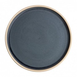 Assiettes plates bord droit granit bleu Olympia Canvas 18 cm  (Lot de 6) FA300 Olympia