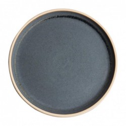 Assiettes plates bord droit granit bleu Olympia Canvas 25 cm  (Lot de 6) FA301 Olympia