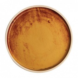 Assiettes plates bord droit terre de sienne Olympia Canvas 25 cm  (Lot de 6) FA308 Olympia