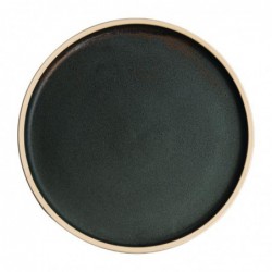 Assiettes plates bord droit vert bronze Olympia Canvas 25 cm  (Lot de 6) FA322 Olympia