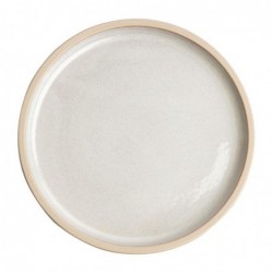 Assiettes plates bord droit blanc Murano Olympia Canvas 25 cm  (Lot de 6) FA329 Olympia