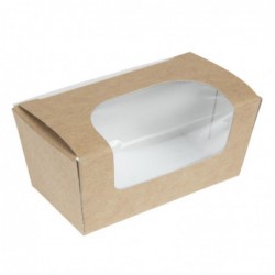 Boîtes à gâteau rectangulaires kraft compostables avec fenêtre Colpac (lot de 500) FA360 Colpac