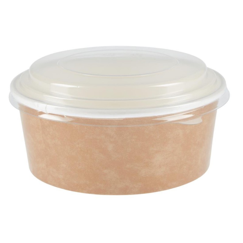 Pots alimentaires kraft recyclables avec couvercles Colpac 700ml (lot de 150) FA373 Colpac Pots alimentaires kraft recyclables avec couvercles Colpac 700ml (lot de 150) FA373 Colpac
