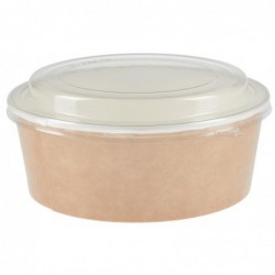 Pots alimentaires kraft recyclables avec couvercles Colpac 1300ml (lot de 150) FA374 Colpac