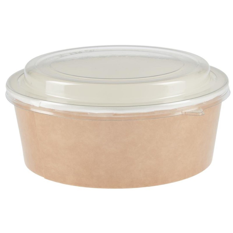 Pots alimentaires kraft recyclables avec couvercles Colpac 1300ml (lot de 150) FA374 Colpac Pots alimentaires kraft recyclables avec couvercles Colpac 1300ml (lot de 150) FA374 Colpac