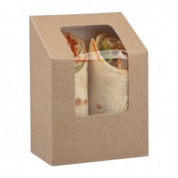 Boîtes à tortilla kraft compostables avec fenêtre PLA Colpac (lot de 500) FA378 Colpac