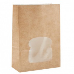 Sacs sandwich kraft recyclables noirs avec fenêtre Colpac (lot de 250) FA382 Colpac
