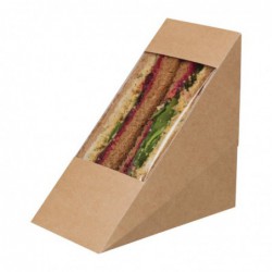 Boîtes sandwich kraft compostables avec fenêtre acétate Colpac Zest (lot de 500) FA390 Colpac