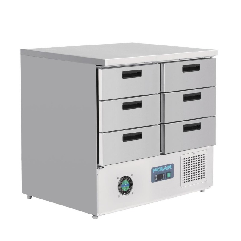 Table réfrigérée positive 6 tiroirs Polar série G 240L FA440 Polar Table réfrigérée positive 6 tiroirs Polar série G 240L FA440 Polar