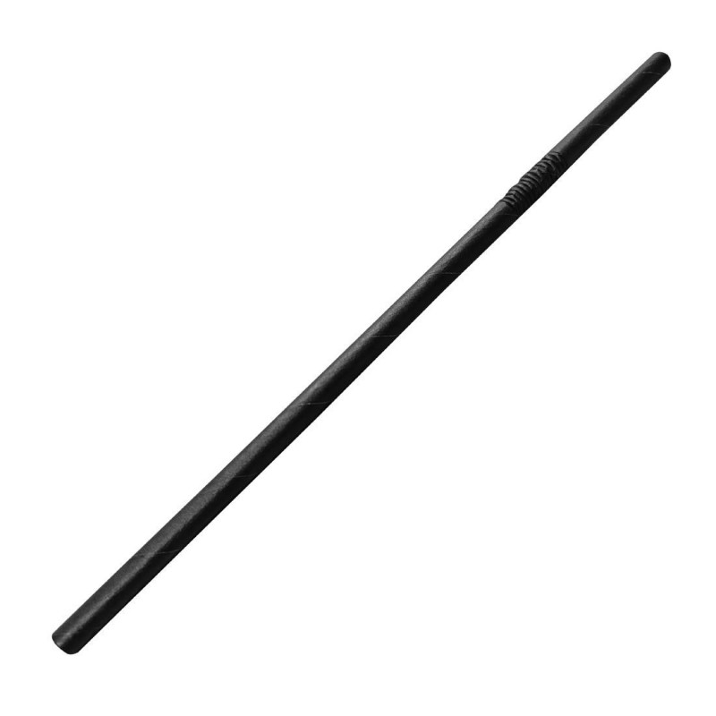 Pailles en papier flexibles compostables Fiesta Compostable noires (lot de 250) FB140 Fiesta Compostable