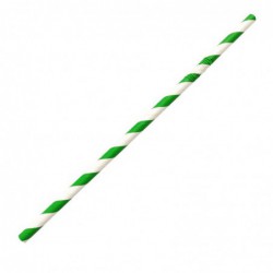 Pailles en papier flexibles Recyclables Fiesta Recyclable rayures vertes (lot de 250) FB143 Fiesta Compostable