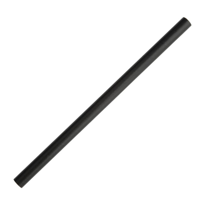 Pailles à smoothie compostables en papier Fiesta Compostable noires 210mm (lot de 250) FB145 Fiesta
