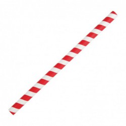 Pailles à smoothie compostables en papier Fiesta Compostable rouges 210mm (lot de 250) FB147 Fiesta Compostable