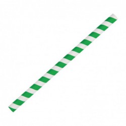Pailles à smoothie compostables en papier Fiesta Compostable vertes 210mm (lot de 250) FB148 Fiesta Compostable