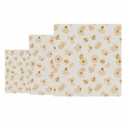 Set de 3 feuilles d'emballage alimentaire à la cire d'abeille Nuts FB426 Sans Marque
