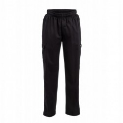 Pantalon de cuisine mixte Chef Works Slim Fit Cargo noir L B222-L Chef Works