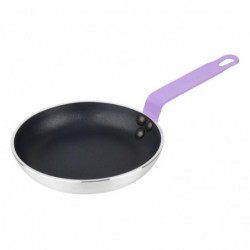 Poêle aluminium antiadhésive Teflon Platinum Plus Hygiplas avec manche violet 200mm FB476 Hygiplas