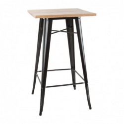 Mange-debout noir avec plateau en bois Bolero Bistro FB595 Bolero