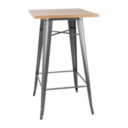 Mange-debout gris avec plateau en bois Bolero Bistro FB596 Bolero