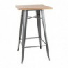 Mange-debout gris avec plateau en bois Bolero Bistro FB596 Bolero