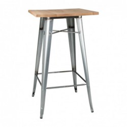 Mange-debout acier galvanisé avec plateau en bois Bolero Bistro FB599 Bolero