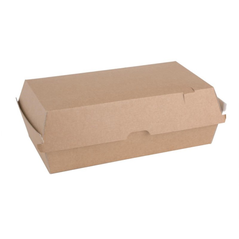 Grandes boîtes kraft avec couvercle à charnière compostables Fiesta Compostable 204mm (lot de 100) FB667 Fiesta Grandes boîtes kraft avec couvercle à charnière compostables Fiesta Compostable 204mm (lot de 100) FB667 Fiesta