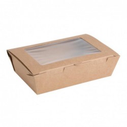 Boîtes salade compostables avec fenêtre en PLA Fiesta Compostable 700ml (lot de 200) FB676 Fiesta Compostable