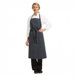 Tablier bavette tissé Chef Works Premium rayures bleue marine et blanches B249 Chef Works