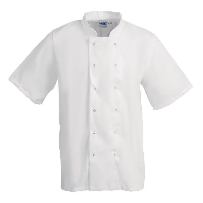 Veste de cuisine Whites Boston manches courtes blanche M B250-M Whites Chefs Clothing Veste de cuisine Whites Boston manches courtes blanche M B250-M Whites Chefs Clothing