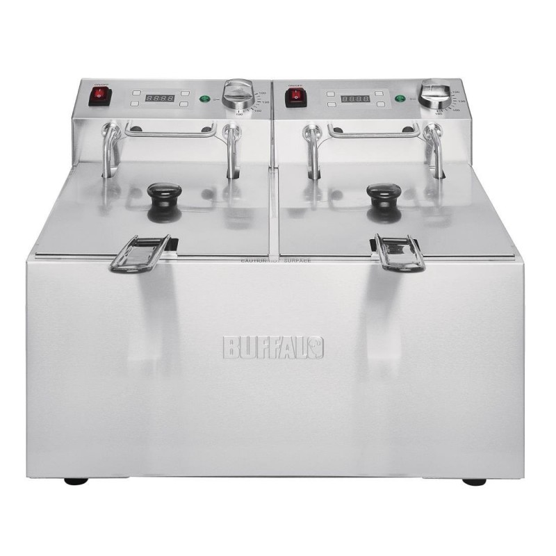 Friteuse double avec minuterie Buffalo - 2x5L 2x2 Friteuse double avec minuterie Buffalo - 2x5L 2x2