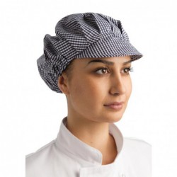 Charlotte à visière Whites carreaux bleus et blancs B257 Whites Chefs Clothing