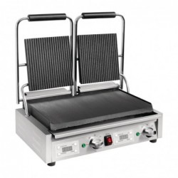 Gril de contact double Buffalo rainuré/lisse FC385 Buffalo
