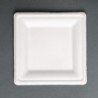 Assiettes carrées compostables en bagasse Fiesta Compostable 159mm (lot de 50) FC518 Fiesta