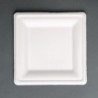 Assiettes carrées compostables en bagasse Fiesta Compostable 204mm (lot de 50) FC519 Fiesta