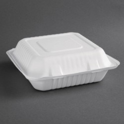 Boîtes avec couvercle à charnière Recyclables en bagasse Fiesta Recyclable 236mm (lot de 200) FC527 Fiesta