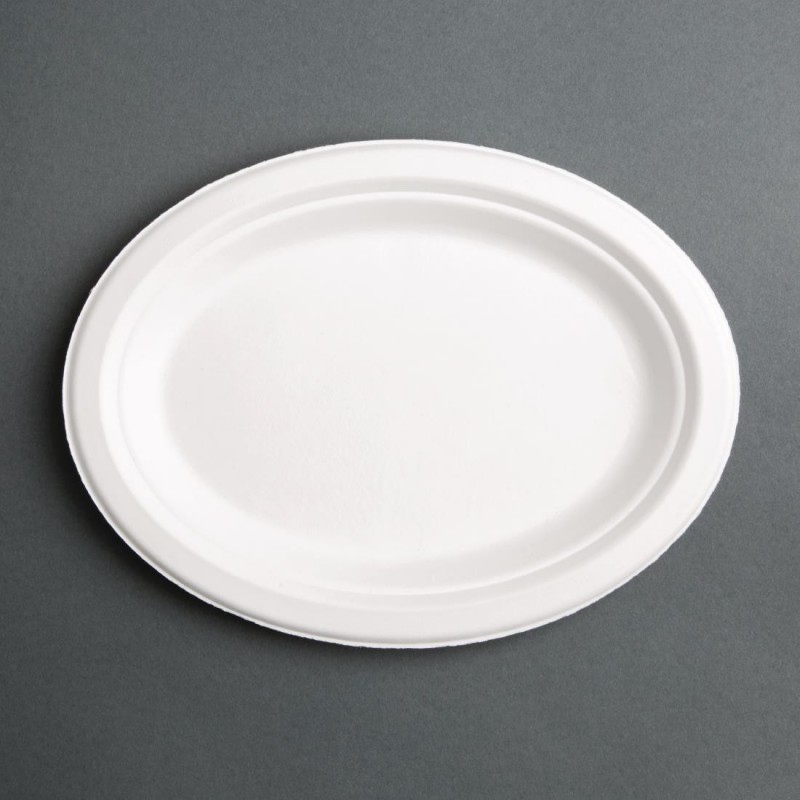 Assiettes ovales compostables en bagasse Fiesta Compostable 316mm (lot de 50) FC535 Fiesta Compostable Assiettes ovales compostables en bagasse Fiesta Compostable 316mm (lot de 50) FC535 Fiesta Compostable