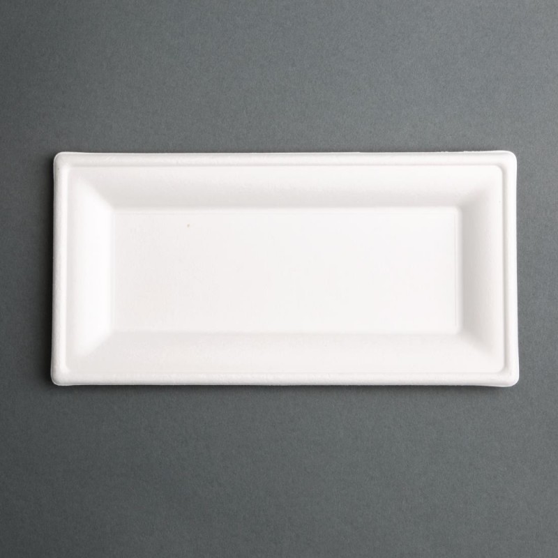 Assiettes rectangulaires compostables en bagasse Fiesta Compostable 258mm (lot de 50) FC539 Fiesta Compostable Assiettes rectangulaires compostables en bagasse Fiesta Compostable 258mm (lot de 50) FC539 Fiesta Compostable