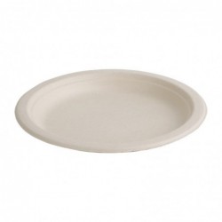 Assiettes rondes compostables en bagasse Fiesta Compostable coloris naturel 260mm (lot de 50) FC545 Fiesta