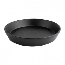 Bols plats ronds texturés noirs Olympia Cavolo 220mm (lot de 4) FD907 Olympia