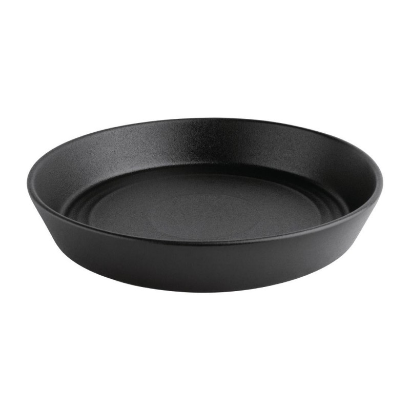 Bols plats ronds texturés noirs Olympia Cavolo 220mm (lot de 4) FD907 Olympia Bols plats ronds texturés noirs Olympia Cavolo 220mm (lot de 4) FD907 Olympia