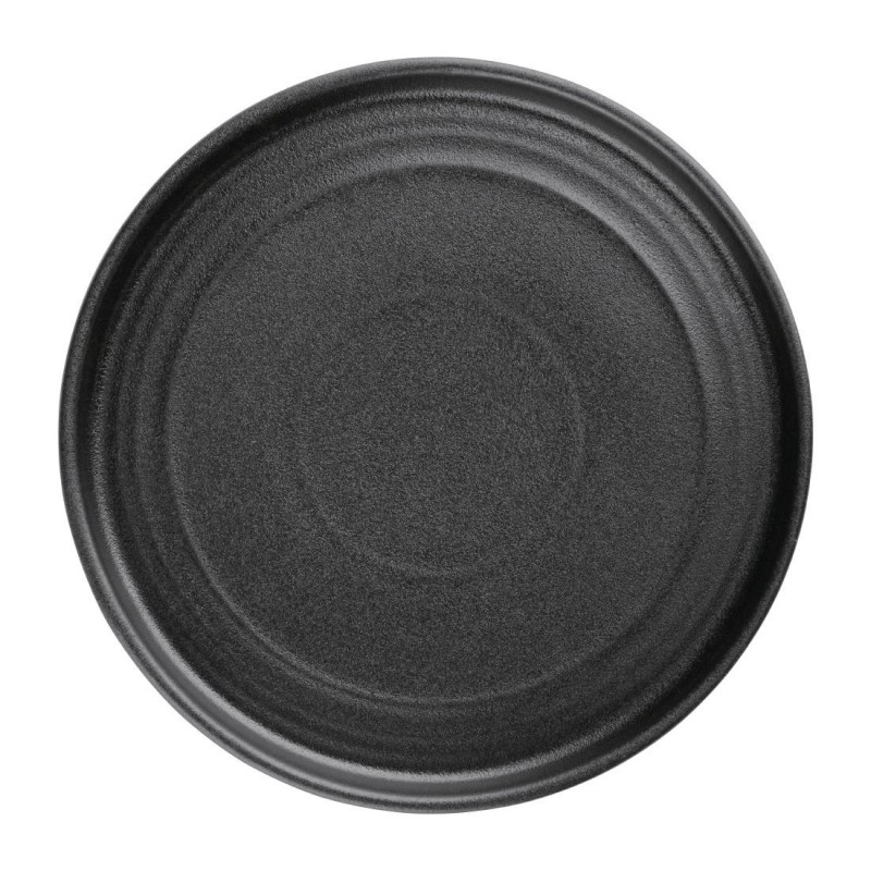 Assiettes plates rondes texturées Olympia Cavolo noires 180mm (lot de 6) FD908 Olympia Assiettes plates rondes texturées Olympia Cavolo noires 180mm (lot de 6) FD908 Olympia