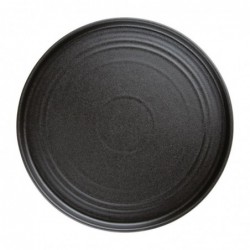 Assiettes plates rondes texturées Olympia Cavolo noires 270mm (lot de 4) FD910 Olympia