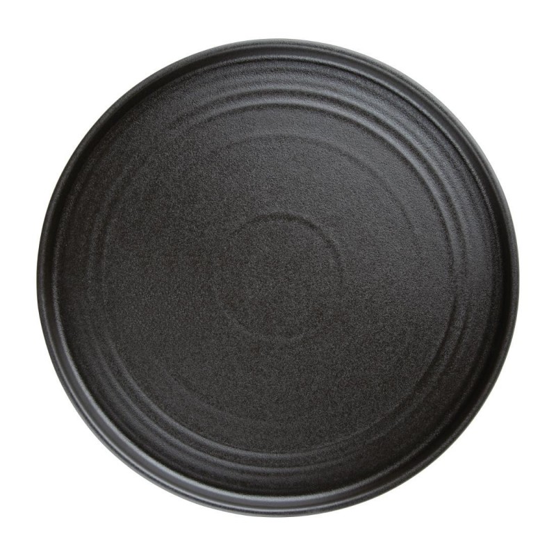 Assiettes plates rondes texturées Olympia Cavolo noires 270mm (lot de 4) FD910 Olympia Assiettes plates rondes texturées Olympia Cavolo noires 270mm (lot de 4) FD910 Olympia