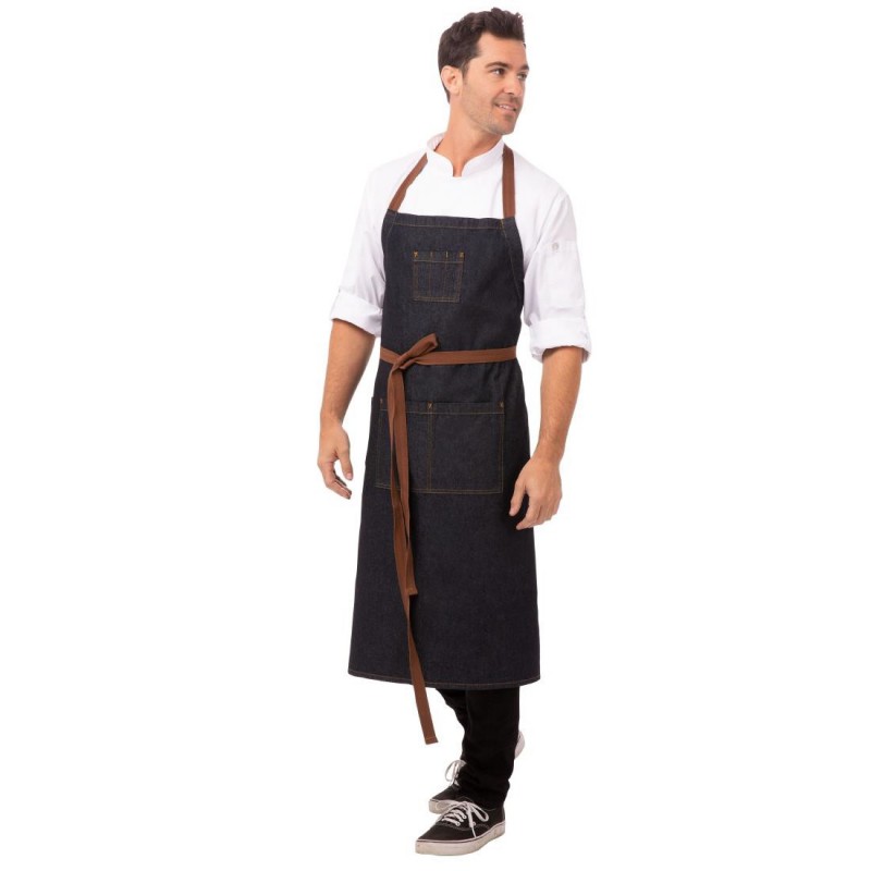 Tablier bavette Chef Works Urban Memphis bleu B341 Chef Works Urban Tablier bavette Chef Works Urban Memphis bleu B341 Chef Works Urban