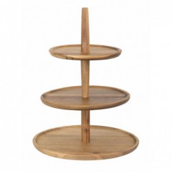 Présentoir en acacia 3 niveaux Olympia 305(Ø) x 395(H)mm FE152 Olympia