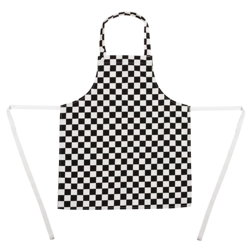 Tablier bavette enfant Whites carreaux noirs et blancs B357 Whites Chefs Clothing Tablier bavette enfant Whites carreaux noirs et blancs B357 Whites Chefs Clothing