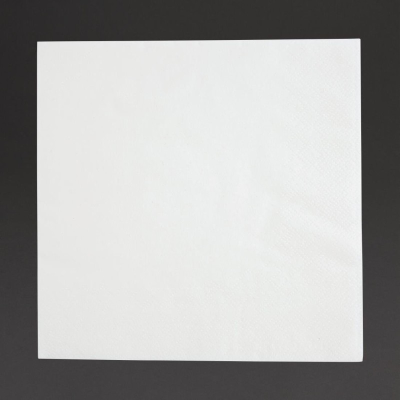 Serviettes cocktail 1 pli format 1/4 Fiesta Recyclable 300mm blanches (lot de 5000) FE212 Fiesta Recyclable