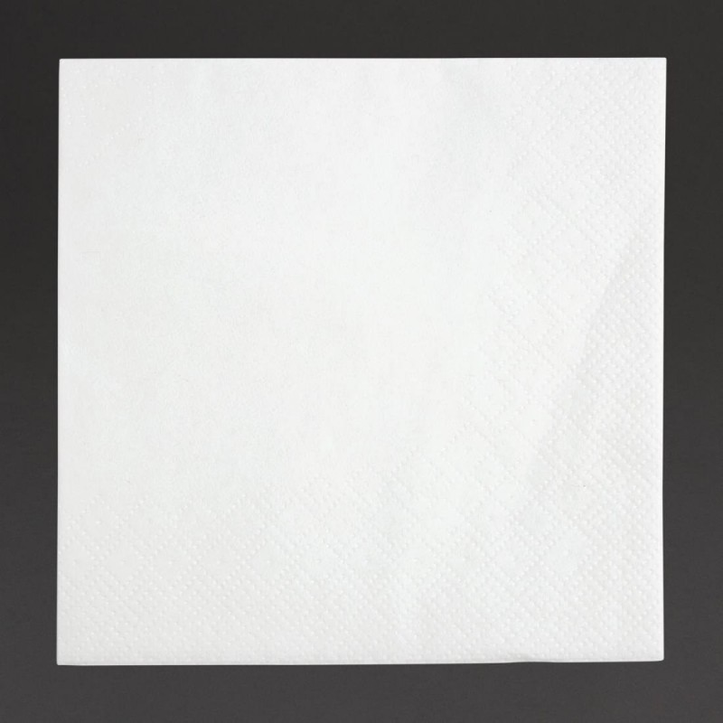 Serviettes cocktail 2 plis pliage 1/4 Fiesta Recyclable 240mm blanches (lot de 4000) FE216 Fiesta Recyclable