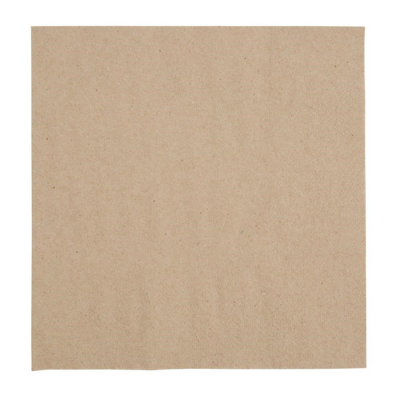 Serviettes snacking recyclées 2 plis pliage 1/4 Fiesta Recyclable 330mm kraft (lot de 2000) FE226 Fiesta Recyclable