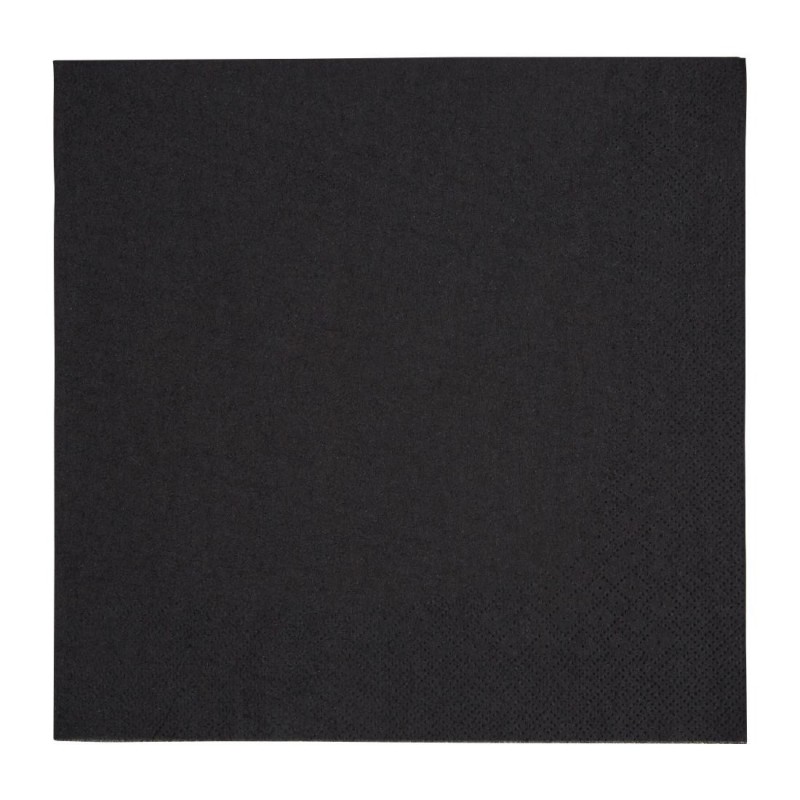 Serviettes dîner 3 plis format 1/4 Fiesta Recyclable 400mm noires (lot de 1000) FE257 Fiesta Recyclable